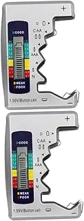 iplusmile 2pcs Battery Test Meter Home Outdoor Store Battery Tester Abs Material LCD Display Color Power Level