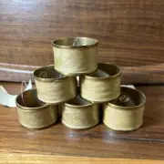 6 Brass And Gold Pearlesque Enamel Painted Napkin Rings Made In India Autumn RR