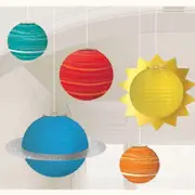 Blast Off Birthday Planets Paper Lanterns 5pk