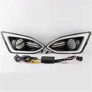 Fog Light Car 12V LED DRL Daylights For Edge 2015 2016 2017 2018 Yellow Turn Signal Daytime Running Headlamps Auto Driving Lamp