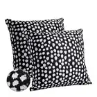 Outdoor Pillow Covers 18x18 Set of 2 Black Polka Dot 18 x 18-Inch Black Dot