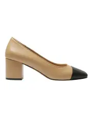 [Easy Steps] Grace Heeled Shoes in Black / Nude