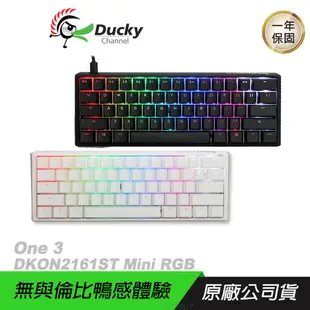 Ducky 創傑 One 3 DKON2161ST 機械鍵盤 60% Mini RGB 經典黑 白色 中/英文 靜音紅軸/ 經典黑/中文版/ 靜音紅軸