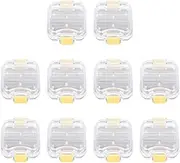 Anlayliay 10Pcs Plastic Denture Tooth Box with Film Denture Storage Box Dental Implant Membrane Tooth Box