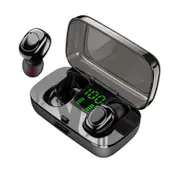 XG23 TWS True Wireless bluetooth 5.0 Earphone Smart Touch Led Power Display IPX6 Waterproof Headphone with Mic BLACK COLOR