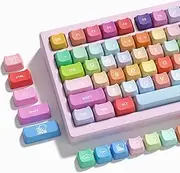 Womier Keyboard Keycaps 60 65 75 100 Percent, MOA Profile Cat Cute Keycap PBT Dye-Sublimation Rainbow Candy Key Caps Set for Cherry MX, Kailh, Outemu, Gateron Mechanical Keyboards(Colour)