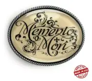 Victorian Memento Mori Vintage Script Handmade Artisan Belt Buckle