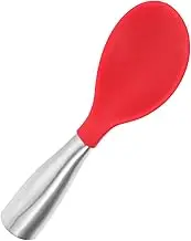 HAKIDZEL 1 PC Standable Rice Spoon with Ergonomic Stainless Steel Handle Red and Practical Utensil for Home Hotel and Restaurant Use