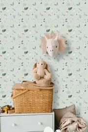 [Namly Design] Floral Pattern Soft Green Wall Paper