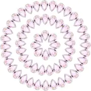uxcell 60 Pcs 3D Teardrop Rhinestones Diamond Nail Charm Crystal Pointback K9 Glass Rhinestones Crystal Gems for Jewelry Making, Craft, 8x12mm, AB Pink