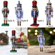 16cm Wooden Nutcracker Figurine Christmas Decoration for Holiday Gift Sturdy