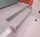 Toddler-Friendly Bath Shelf with Strong Suction Cups - Gray Splash Guard