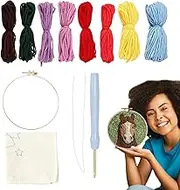 Yarn Punch Needle Kits Adults | Animal Landscape Rug Tufting Kit | Cartoon Yarn Punch Crafts Kit, Art Work Coasters Kits for Adults Beginner