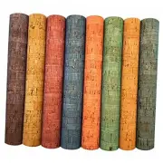 8 pcs/Set Colored Cork Faux Leather Sheets,Thin Soft Cork Leather Fabric for