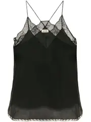 [Zadig & Voltaire] lace-detail camisole top M Black