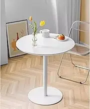 White Kitchen Work Table, Dining Table Round Small Table with Top & Metal Leg, Bistro Pub Table Circular Cocktail Table for Home, Office, Dining Room and Apartment(40x50cm)