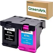 GreenArk 67XL 67 XL Ink Cartridges for HP 67XL for HP Deskjet 2700 2720 2721 2722 2723 2330 2331 2332 Envy 2700 2720 2721 2722 6420 6020 Printer （2 Pack）