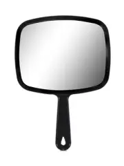 10.3" L x 7.4" W Hand Mirror, All Black Handheld Mirror with Handle