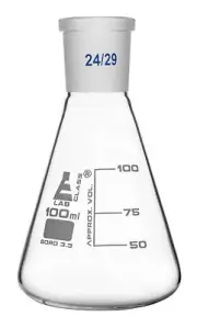 Eisco Labs 100ml Conical Erlenmeyer Flask with 24/29 Joint - Borosilicate Glass