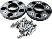 2PCS Car Wheel Spacer Hub Centric 5x4.4 5X112 57.1 Centric Wheel Spacers Compatible For Volkswagen Glof GTI Compatible For Audi A4|10pcs 14x1.5 Cone Bolts