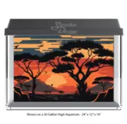 Orange African Desert Polyester Fish Tank Glass Backdrop Aquarium Background