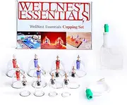 Cupping Set for Massage Therapy - 12 Cups Professional Chinese Cupping Set, Vacuum Cupping Therapy Set for Cellulite Reduction Muscle Pain Relief with Manual Pump