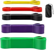 Provecta 5PCS Resistance Bands Set,Natural Latex Fitness Bands,Exercise Bands Set,Long Workout Loop Bands for Body Stretching,Powerlifting,Fitness Training with Carrying Bag