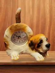 Critter Clock Saint Bernard With Wagging Tail New In Box