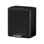 Pedal Bins Rubbish Bin Dual Compartment Waste Recycle Dustbins 40L Black
