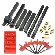 7pcs Set Of 10mm Lathe Turning Boring Bar Tool Holder + 14pcs carbide insert