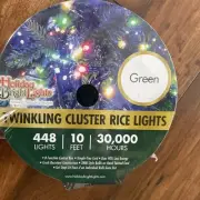 Holiday Bright Lights LED-3MCR448-GGR LED Twinkling Cluster Rice Light Set Green