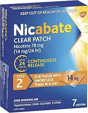 Nicabate Step 2 14mg/24 Hours Clear Patch (Pack of 7)