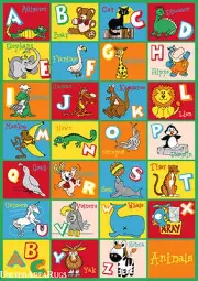 7x10 Educational Rug Kids ABC Animal Names School Learning Time Alphabet Zoo New