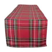 Holiday Dining Table & Kitchen Christmas Table Runner, 14x72" Red Tartan Plaid