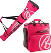 BRUBAKER Ski Boot Bag & Ski Bag for 1 Pair of Ski, Poles, Boots and Helmet, Pink