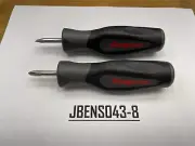 Snap-on Tools NEW TITANIUM 2pc Soft Grip Instinct Handle Stubby Screwdriver Set