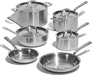 Made In Cookware - 10 Piece Stainless Steel Pot and Pan Set - 5 Ply Clad - Includes Stainless Steel Frying Pans, Saucepans, Saucier and Stock Pot W/Lid - Professional Cookware - Crafted in Italy