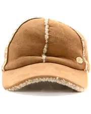 Chanel Suede Shearling Lambskin Cap Hat 57, Size Shearling (Authentic Pre-Loved)