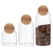 1 SET Glass Jar with Ball Cork, (500ml/750ml/1000ml) Clear Glass Bottles