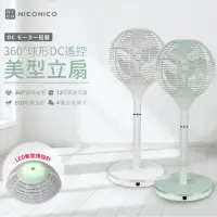 在飛比找momo購物網優惠-【NICONICO】360度球形DC遙控美型立扇/電風扇(N