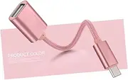 KONTONTY Type C to USB Connect Cable Adapter OTG Cable for Fast Charging Data Transfer Durable Braided Compatible with Smartphones Tablets Laptops Rose Gold Random Color