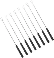 JECOMPRIS 8pcs Extendable Barbecue Forks Telescoping Marshmallow Roasting Sticks for Campfire BBQ and Grilling Comfortable Grip for Smores and Hot Dogs