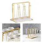GOLDEN CUP DRYING RACK STAND 6 HOOKS DRAINER MUGS HOLDER HOUSEWARMING GIFTS