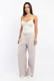 Beige Wide Leg Pants High Rise - Size 16XL, Women's Wide Leg Pants
