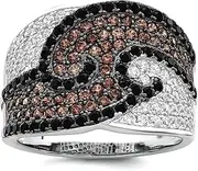 [JewelryWeb] 925 Sterling Silver and CZ Simulated Diamond Brilliant Embers Ring Size 7 Band Style-Ring for Women