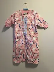 Bonds Babygro Zipper Sleeping Bag Vintage NWT Size 00 Pink Rabbit Sleep Suit