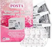 POSTA 20Pairs/40Pcs Collagen Under Eye Patches, Glitter Under Eye Mask for Dark Circles and Puffiness, Hydrating Eye Skincare Reduce Wrinkles and Fine Lines, Eye Gels Pads for Beauty Personal Care