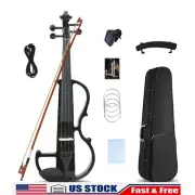 4 String 4/4 Black Electric Violin Professional Silent Practice Violin Elegant