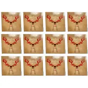 12x 20pc Urban Reindeer Napkins Brown Red 33cm Kitchen Decor Tableware/Serveware