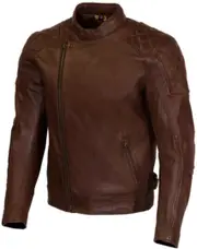 Merlin Chester D3O Cafe Motorcycle Leather Jacket, brown, Size S for Men